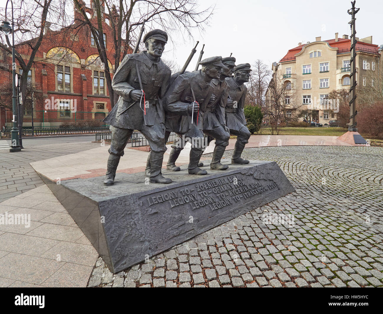 Cracovia monumento para las legiones de Jozef Pilsudski Marshall Polonia Foto de stock