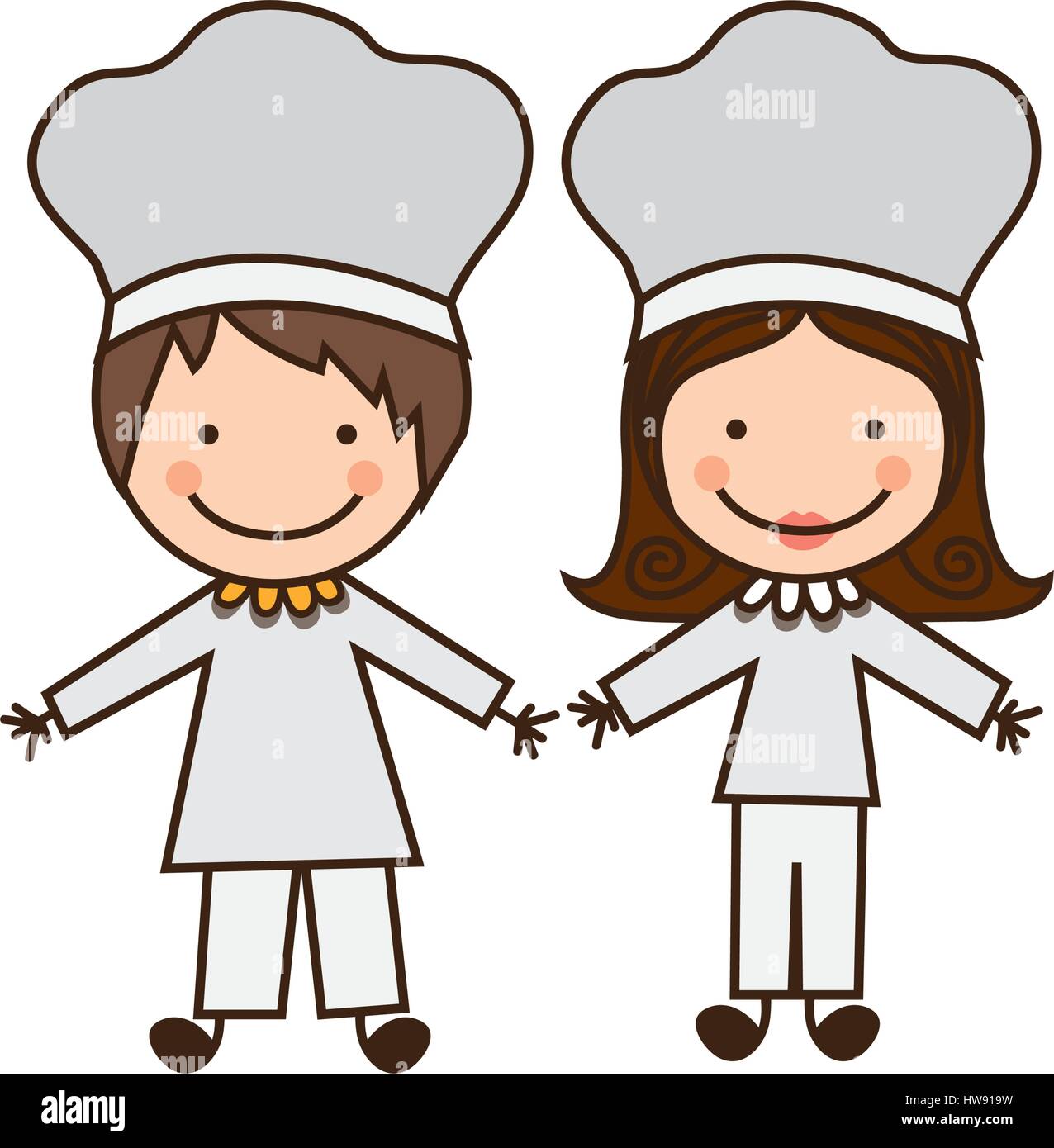 Colorido caricatura pareja traje de chef Imagen Vector de stock - Alamy Colorido caricatura pareja traje de chef Imagen Vector de stock - Alamy