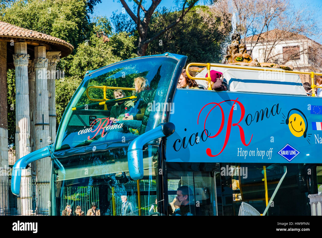 Bus turístico. Roma, Lazio, Italia, Europa. Foto de stock