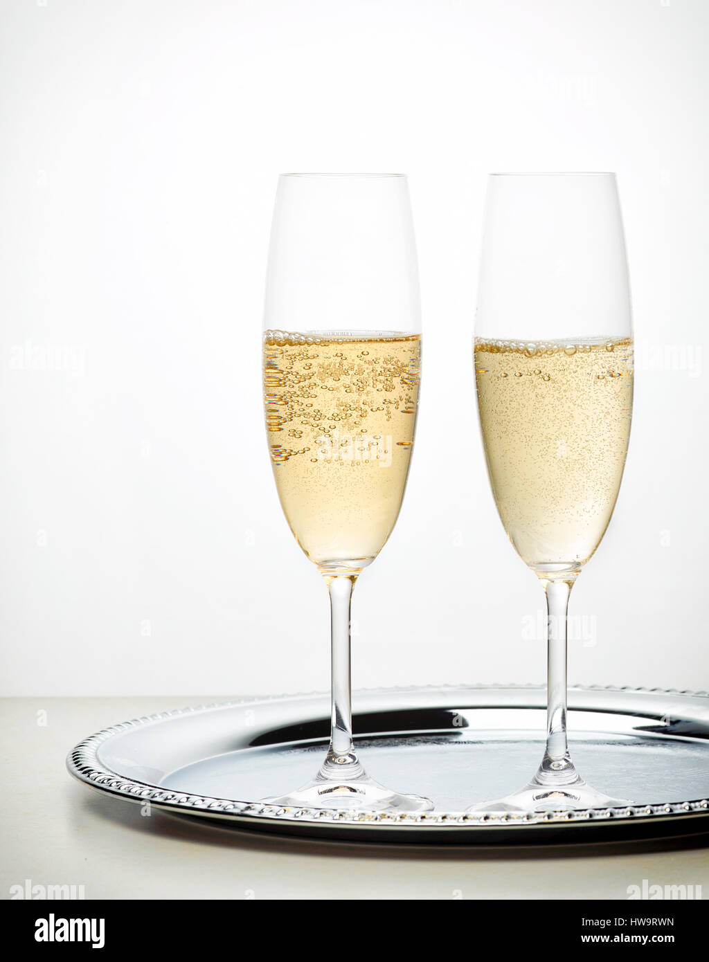 Dos copas de champaña Foto de stock