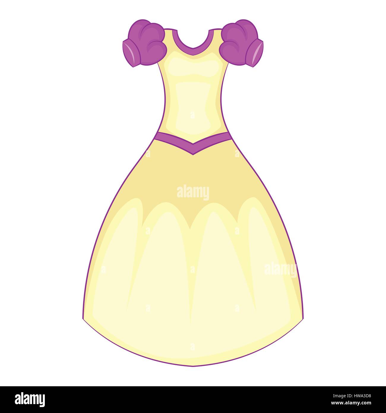 Vestido de Cenicienta, el icono de estilo de dibujos animados Imagen Vector  de stock - Alamy