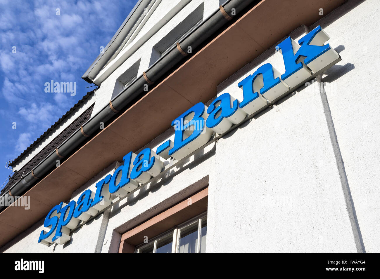 Sparda-Bank rama. Sparda-Bank alemán es un banco cooperativo y que tradicionalmente se ha centrado en banca privada. Foto de stock
