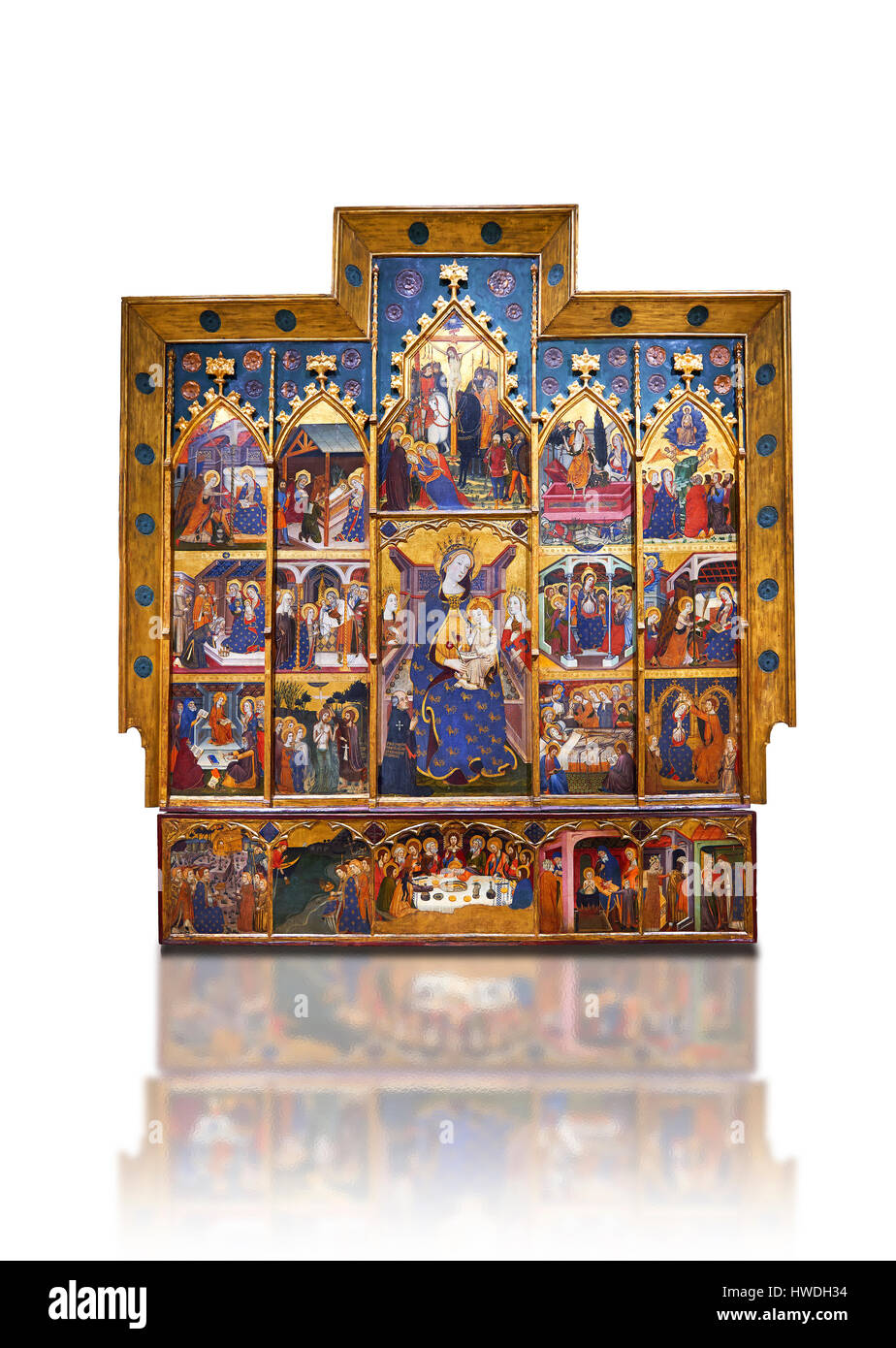 Retablo de la Virgen por JAUME SERRA circa 1367-1381. MNAC - Museo Nacional de Arte de Cataluña, Barcelona, España Inv No: 015916-CJ Foto de stock