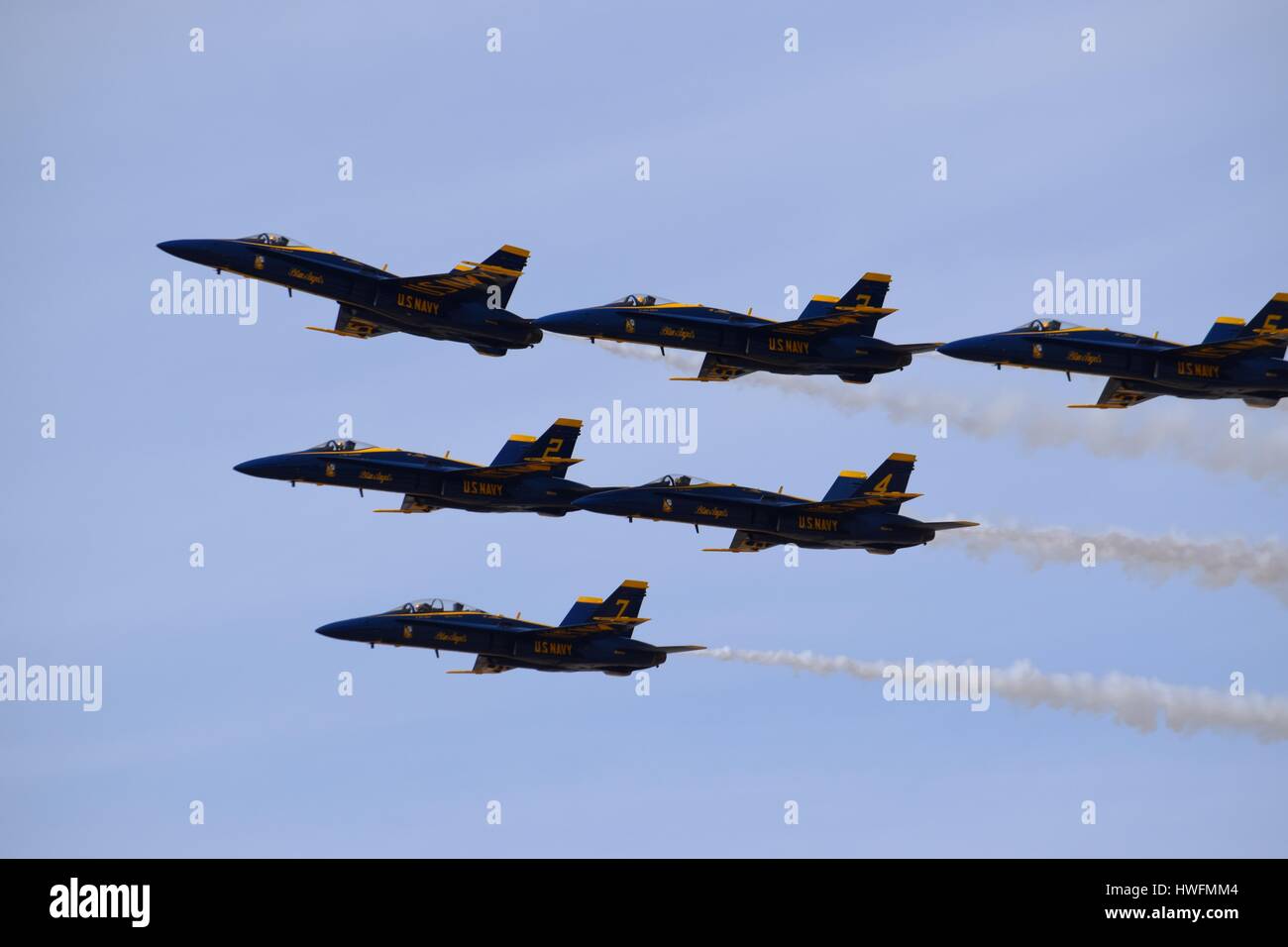 Blue Angels en Los Angeles Air Show (19 de marzo de 2016) Foto de stock