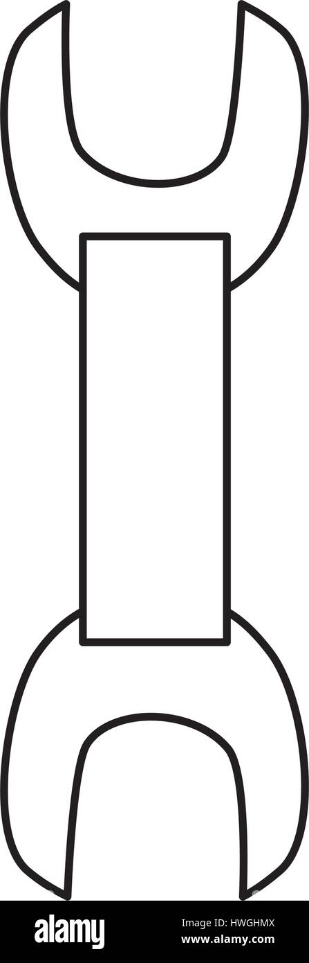 El icono de la herramienta de reparación de llave sobre fondo blanco. En construcción diseño ilustración vectorial. Ilustración del Vector