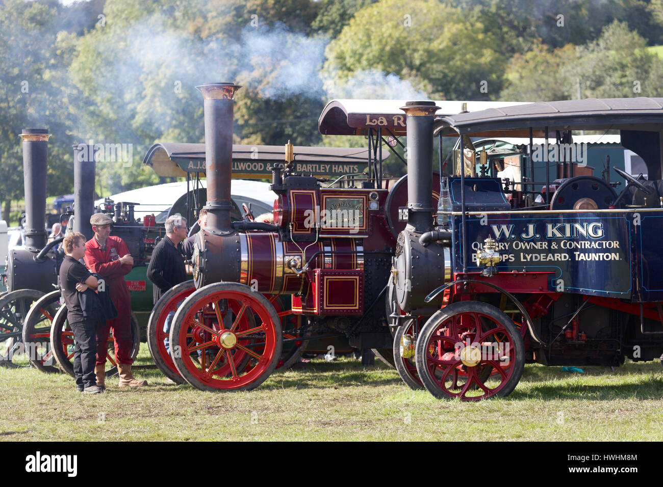 Antigua Feria de vapor en Burley, New Forest, Inglaterra Foto de stock