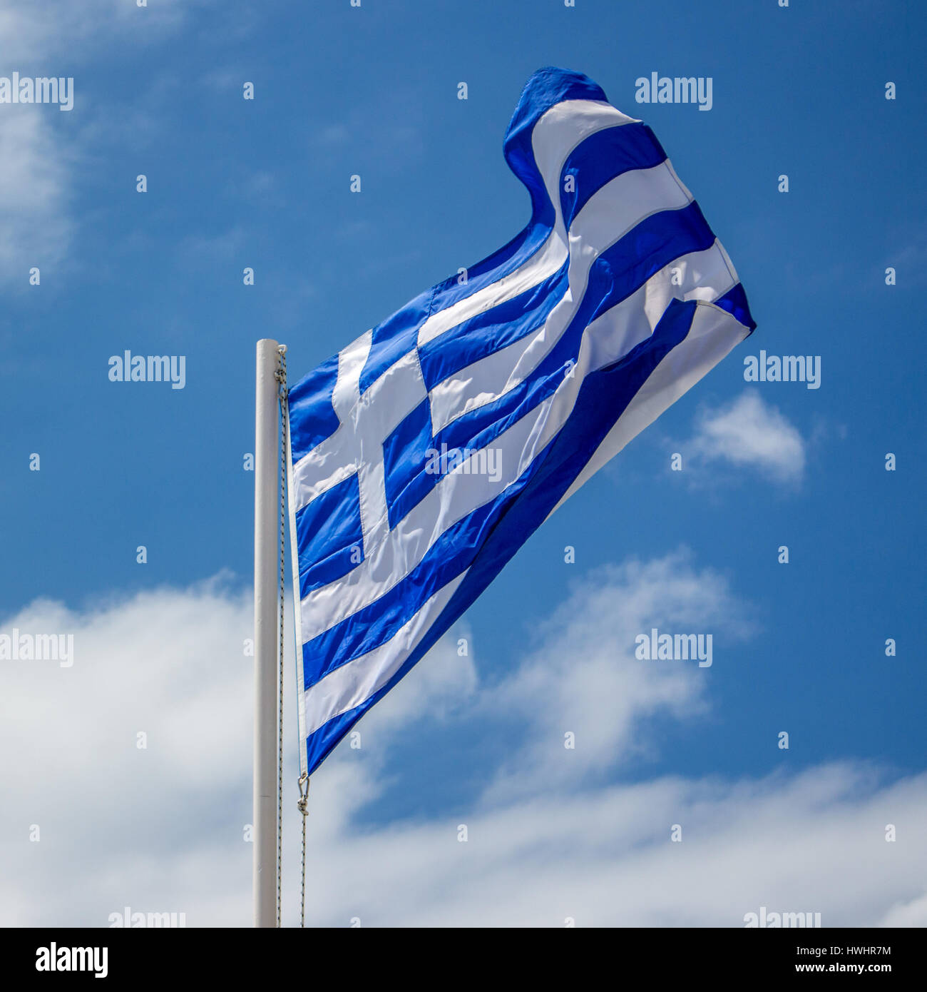 Griechische Flagge Foto de stock