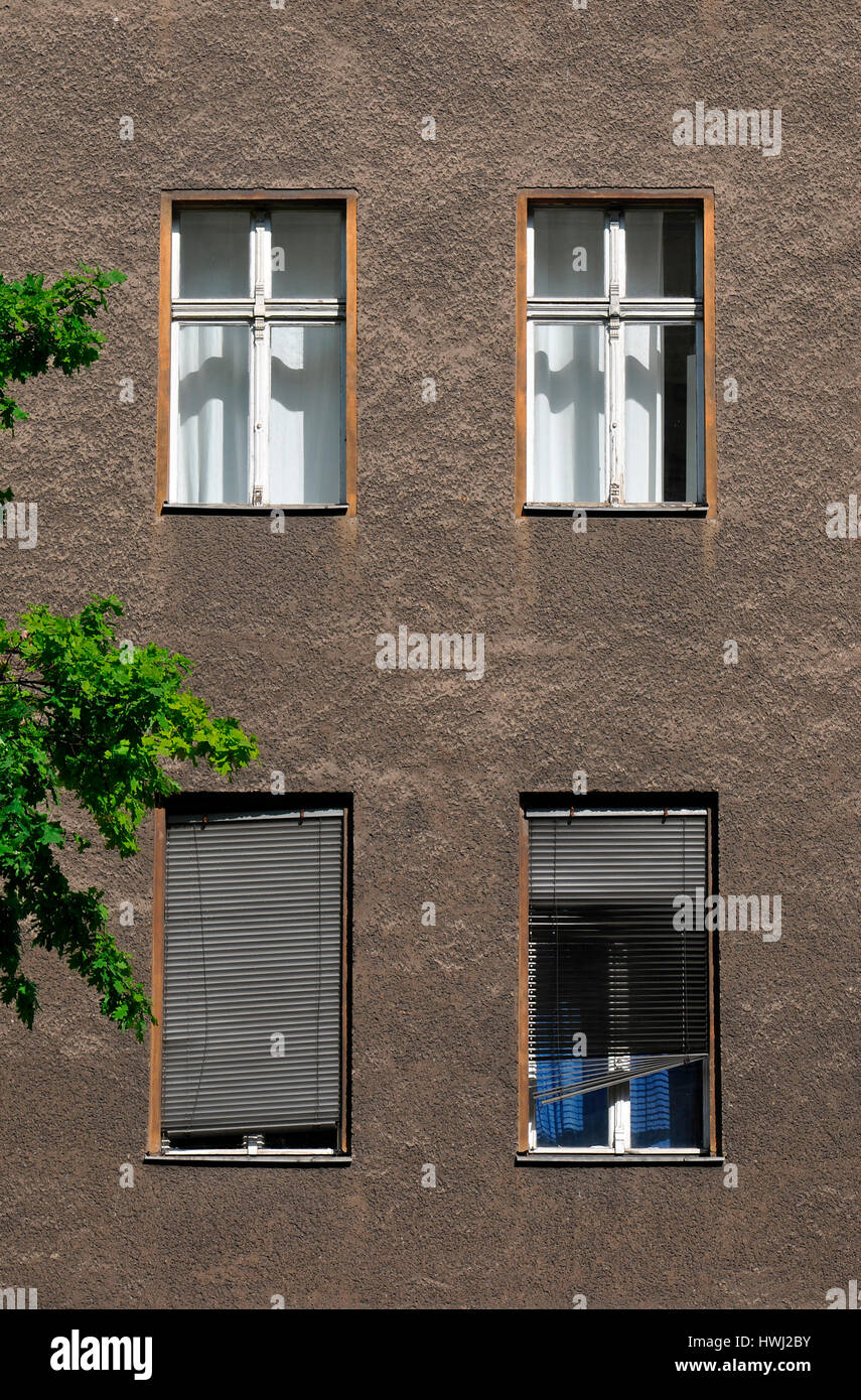 Alte Hausfassade, Hauptstrasse, Schoeneberg, Berlin, Deutschland Foto de stock