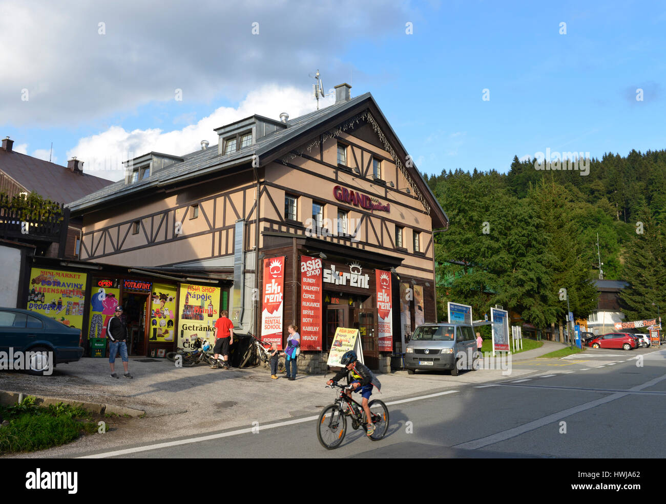 Stadtzentrum, Spindlersmuehle, Tschechien, SpindlersmÃ¼hle Foto de stock