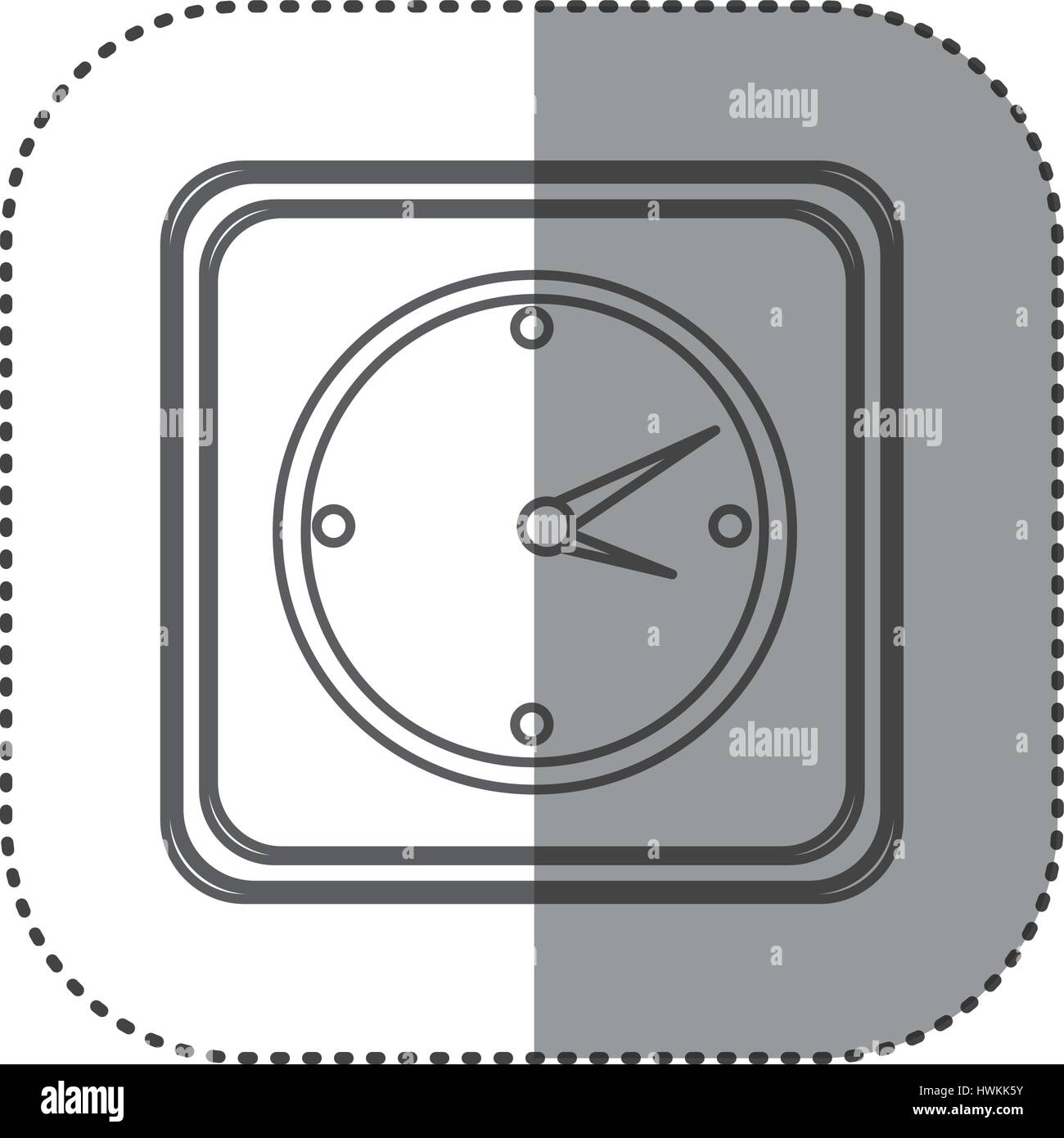 Figura el emblema de la hora del reloj de pared Imagen Vector de stock -  Alamy