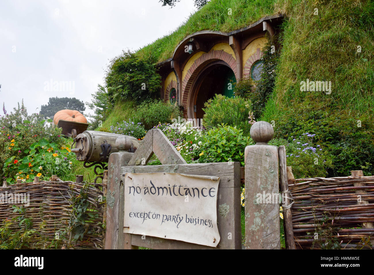Bolsa final, Hobbiton, Nueva Zelanda Foto de stock