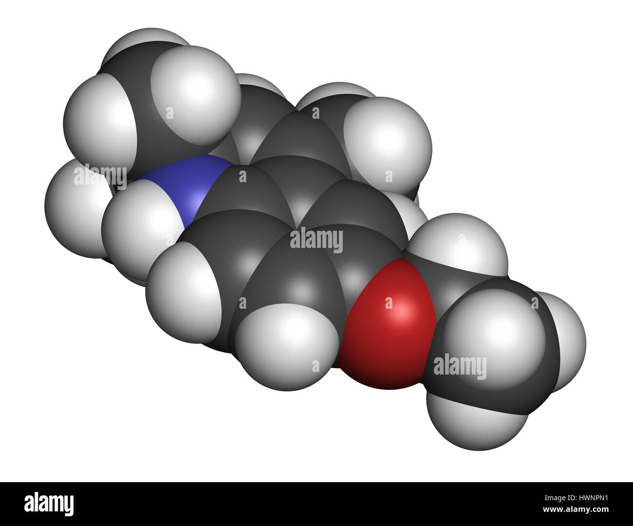 Conservante de alimentos antioxidantes Ethoxyquin molécula. También se