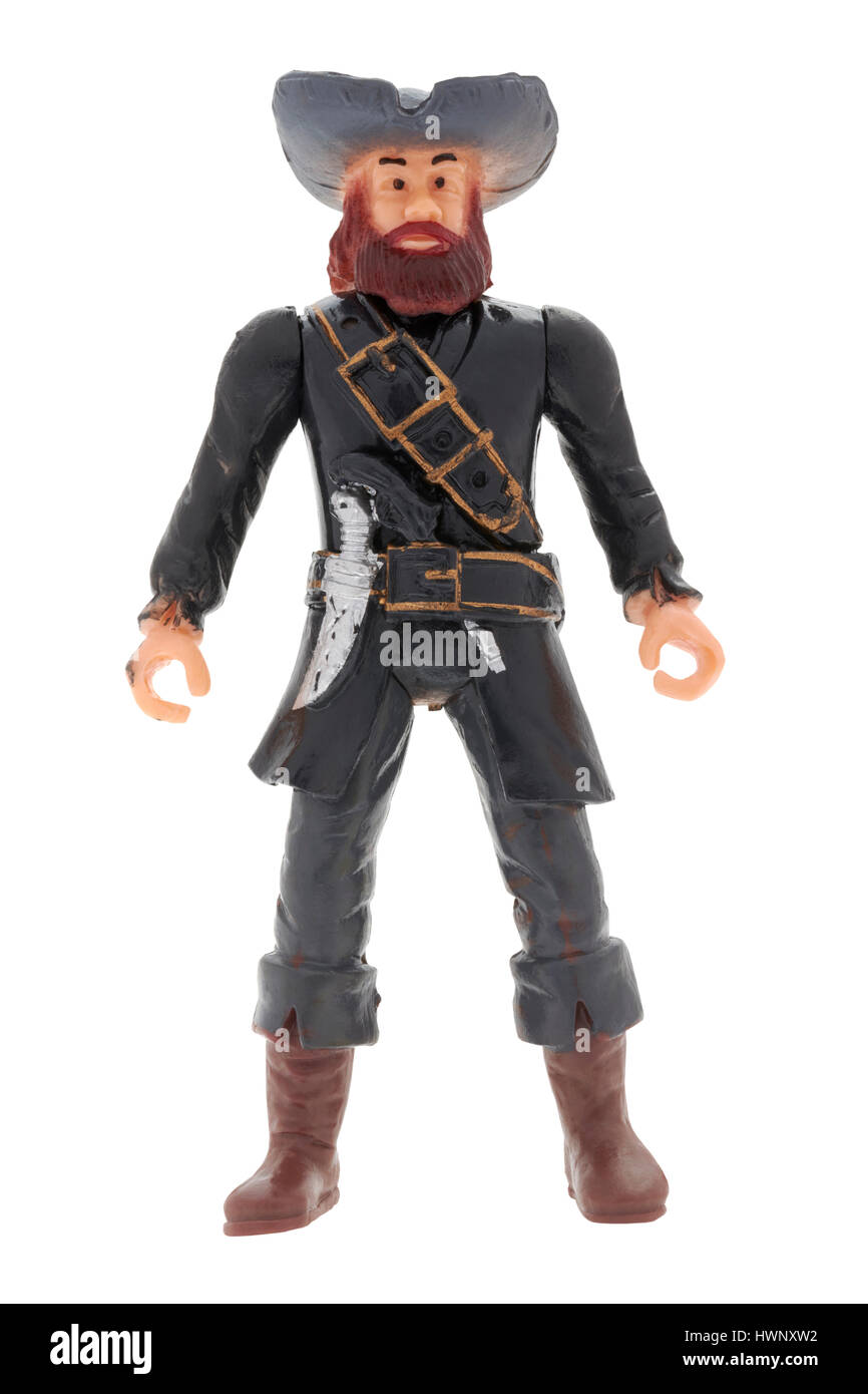 Piratas de juguete de plástico figura sobre fondo blanco Fotografía de  stock - Alamy