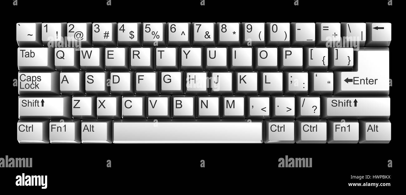 Ilustración 3d de textura de teclado aislado sobre fondo negro Fotografía  de stock - Alamy