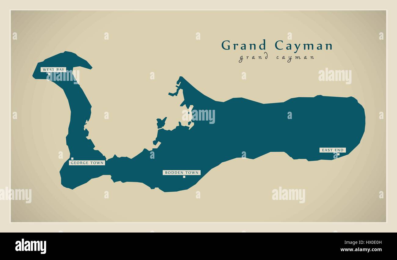 Mapa moderno - Grand Cayman KY Ilustración del Vector