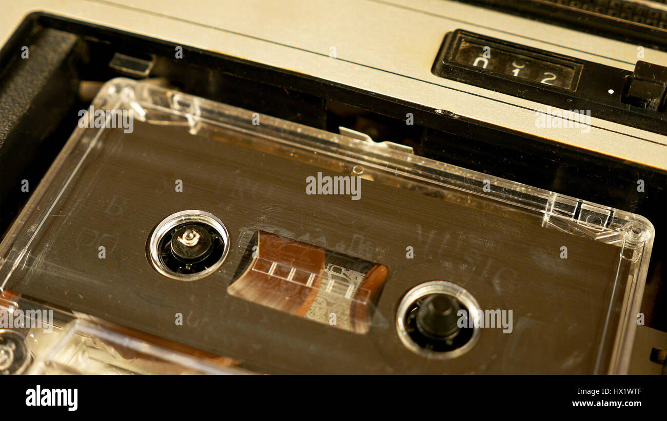 Viejo casete compacto retro vintage Audio Recorder Foto de stock