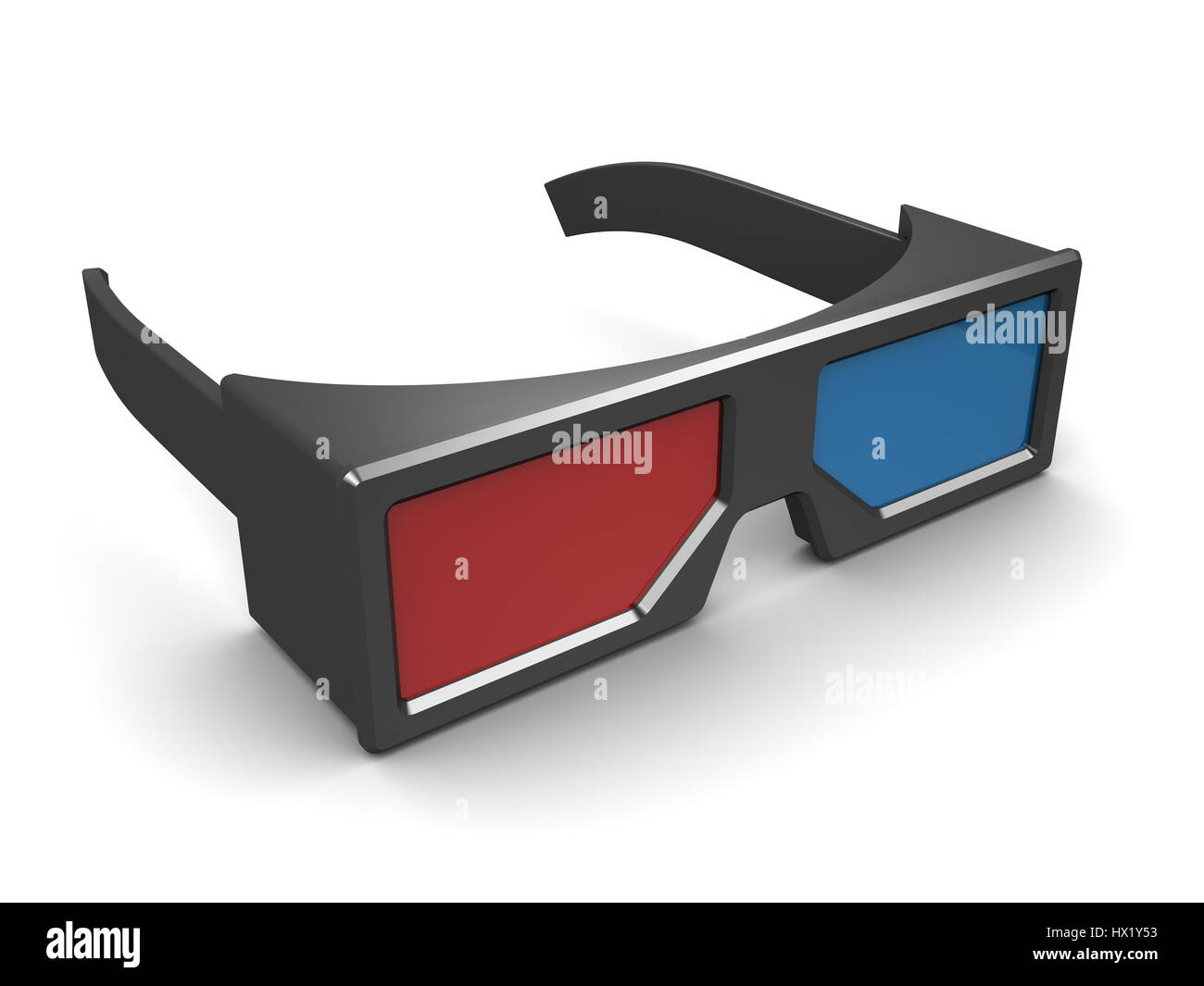 Estadístico Ligadura Inaccesible Ilustración 3d de gafas anaglíficas sobre fondo blanco Fotografía de stock  - Alamy
