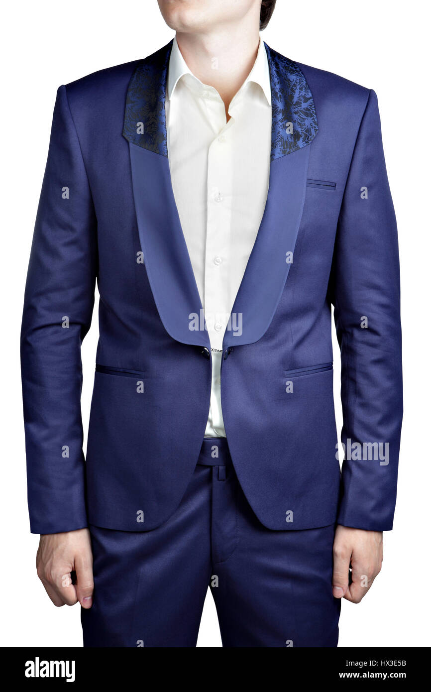 Navy Blue mens traje chaqueta, sin ojales, unbuttoned, sin botones, broche  de cierre de la cadena, mantón collar con una amplia solapa negra pa  ornamentales Fotografía de stock - Alamy