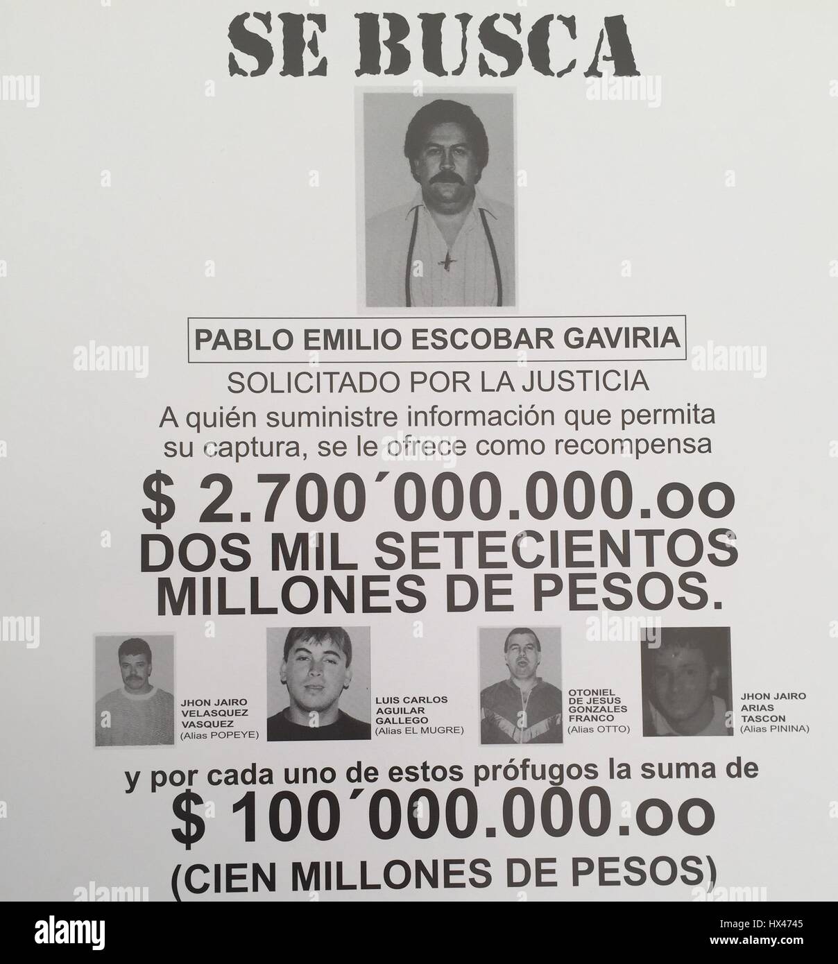 Quería un cartel, que muestra Pablo Escobar y su cómplice Jhon Jairo