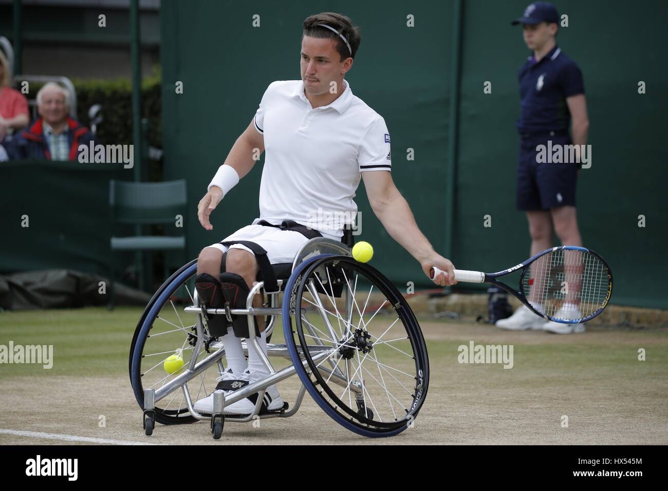 GORDON REID SILLA DE CABALLEROS final de singles de caballeros solteros en silla de ruedas el All England Club de Tenis de Wimbledon en Londres Foto de stock
