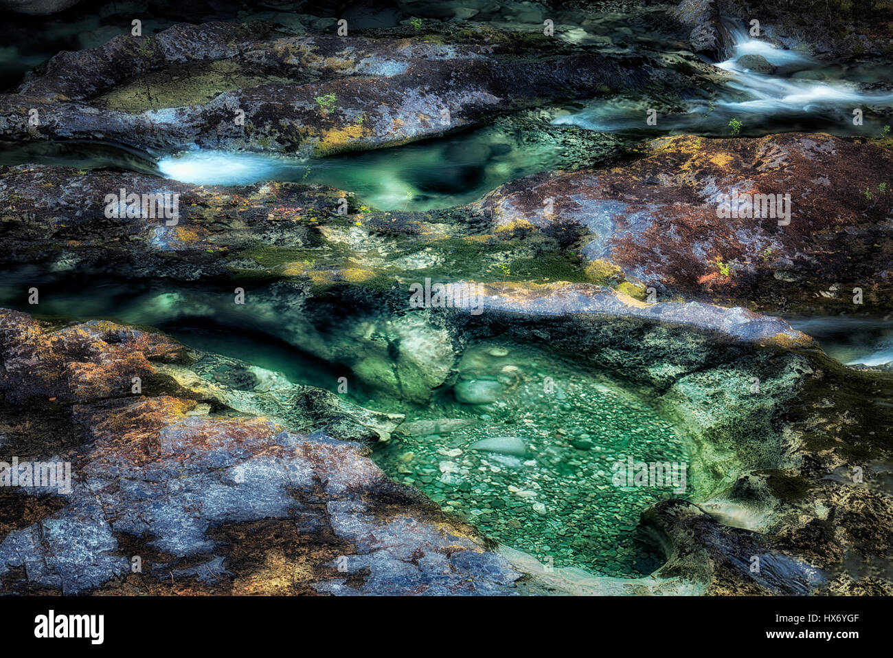 Piscinas en Opal Creek. Opal Creek Wilderness. El bosque nacional de Willamette, Oregón Foto de stock