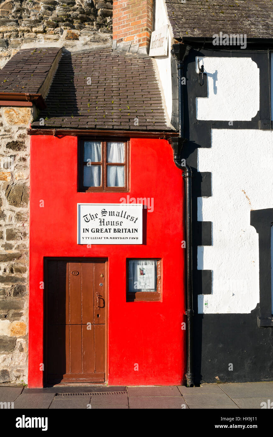 La casa más pequeña de Gran Bretaña, Conwy, Gales, Reino Unido. Foto de stock