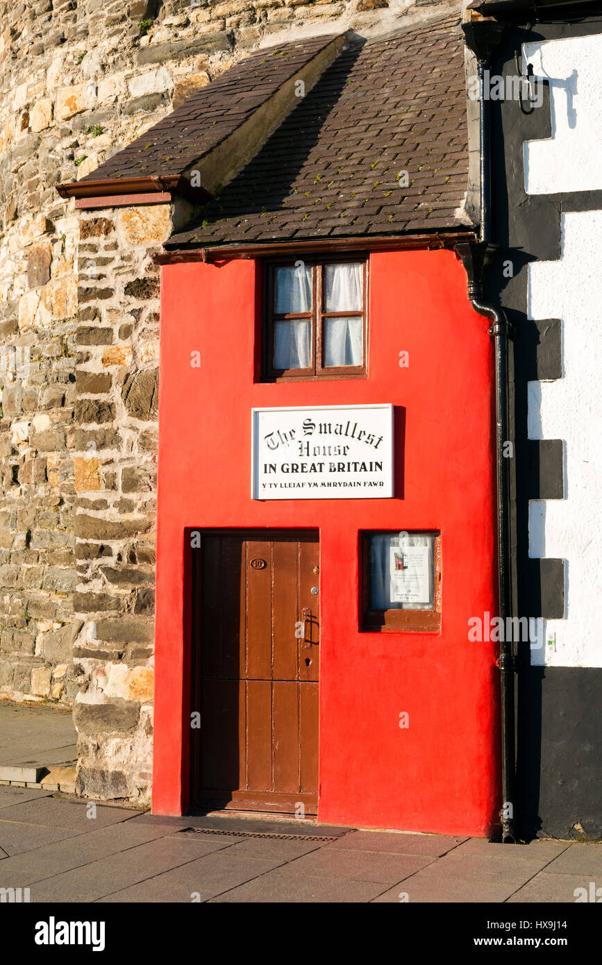 La casa más pequeña de Gran Bretaña, Conwy, Gales, Reino Unido. Foto de stock
