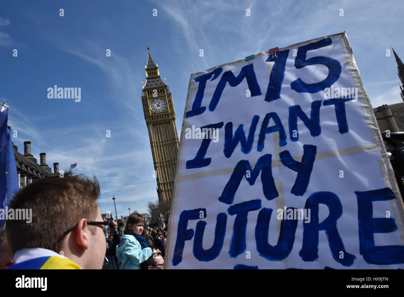 Londres, Reino Unido. 25 Mar, 2017. Anti Brexit protesta por el Unite para Europa. Crédito: Matthew Chattle/Alamy Live News Foto de stock