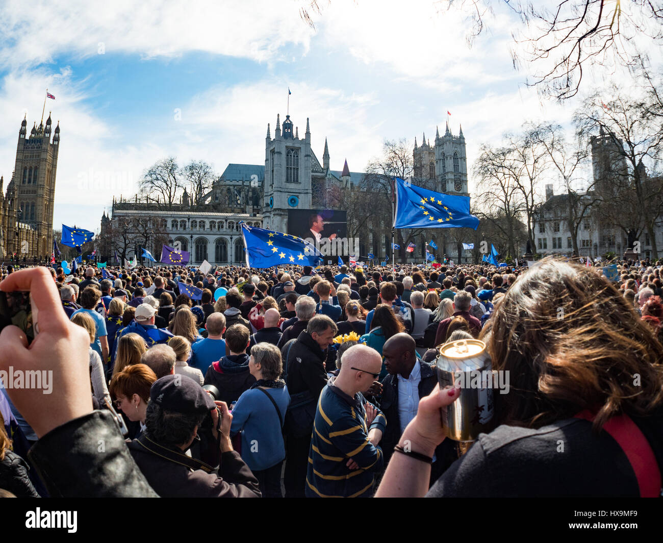 Londres, Reino Unido. 25 Mar, 2017. Tim Farron hablando en marzo de rally de Europa: Crédito Ghene Snowdon/Alamy Live News Foto de stock