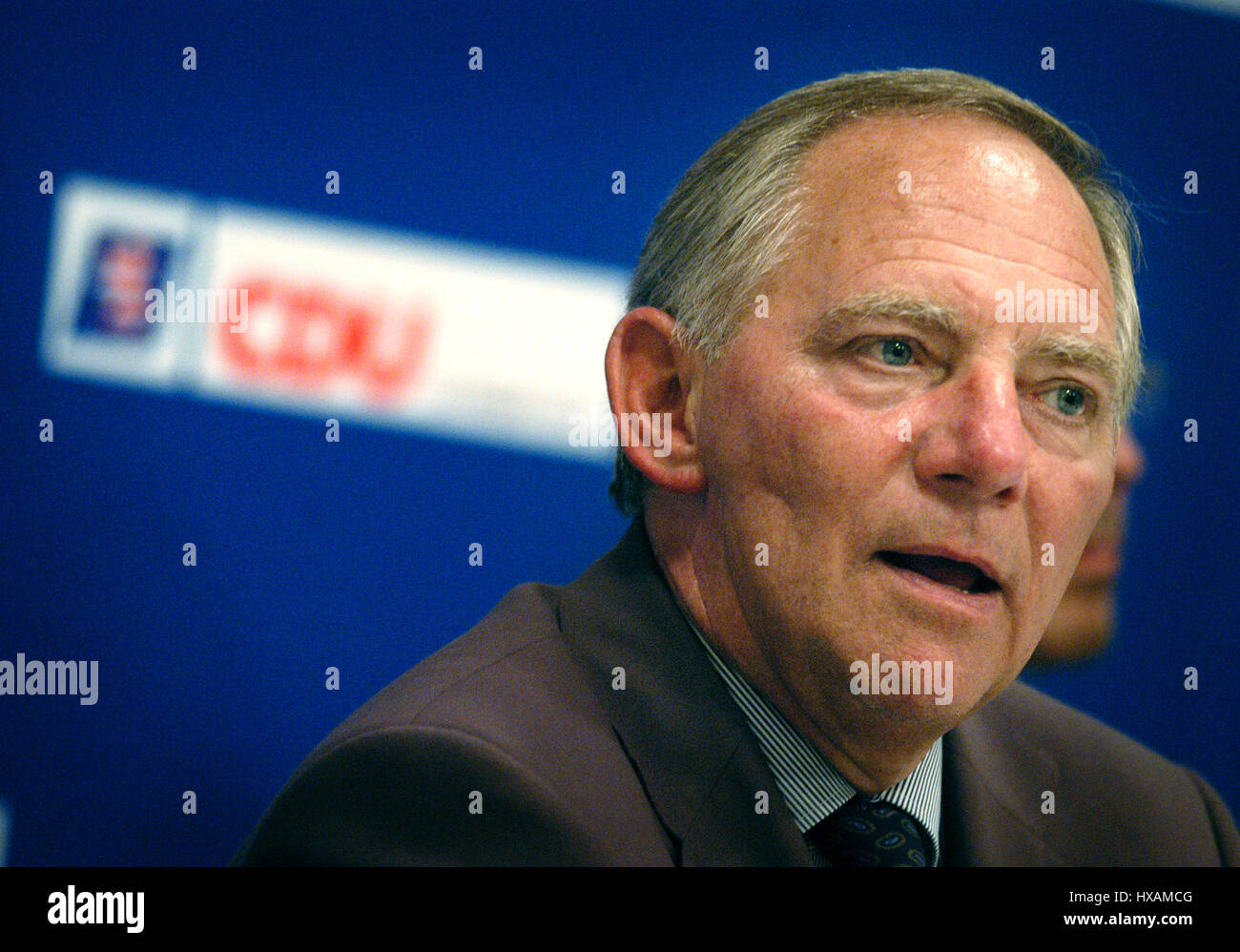 WOLFGANG SCHAUBLE el ministro alemán de Asuntos Exteriores el 22 de agosto de 2005 Foto de stock