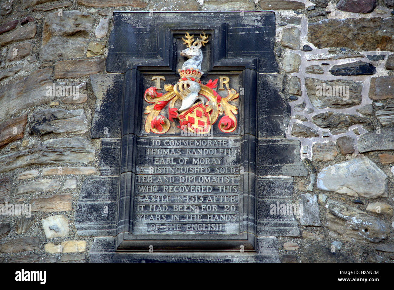 Sir Thomas Randolph, Earl of Moray Memorial Castillo de Edimburgo. Foto de stock
