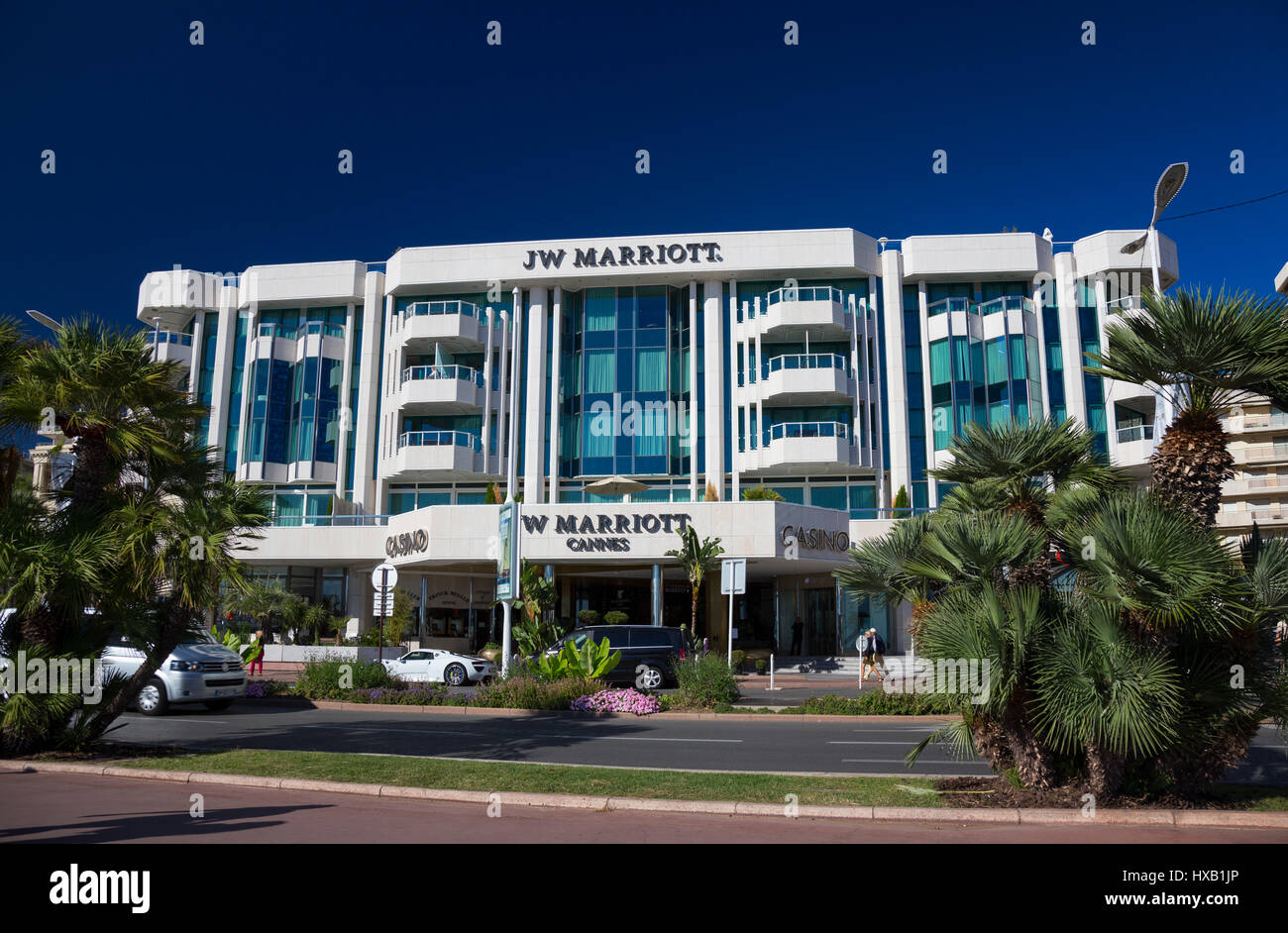 El JW Marriott Hotel & Casino de Cannes, Francia Foto de stock