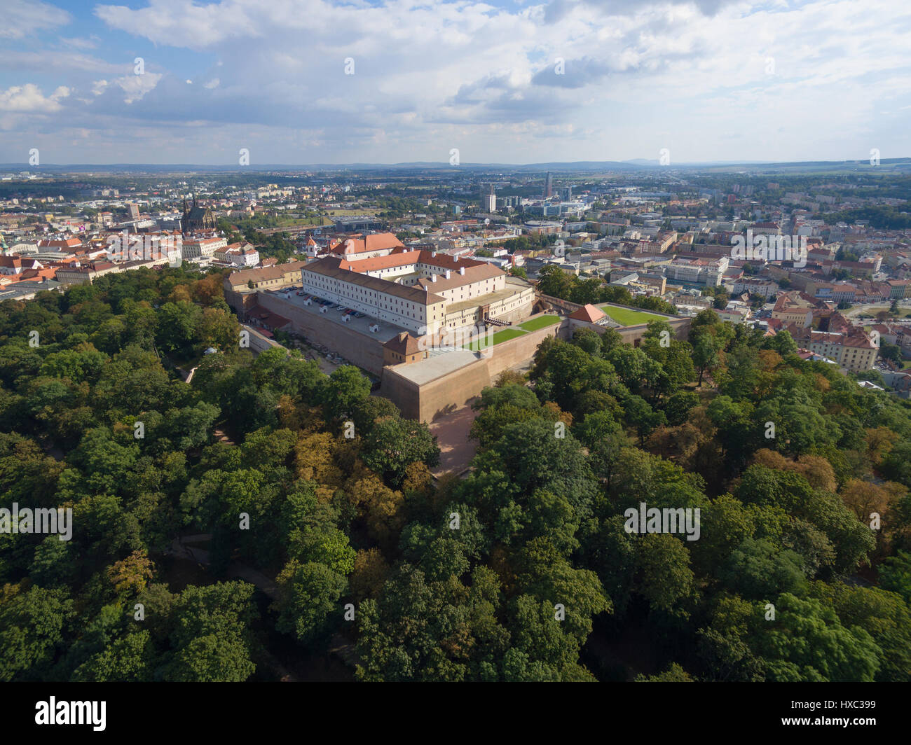 Vista aérea del antiguo Castillo Spilberk Foto de stock