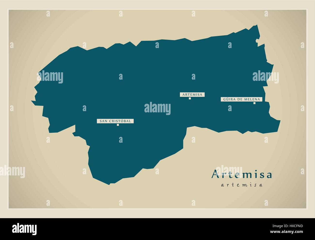 Mapa Moderno Artemisa CU Imagen Vector De Stock Alamy