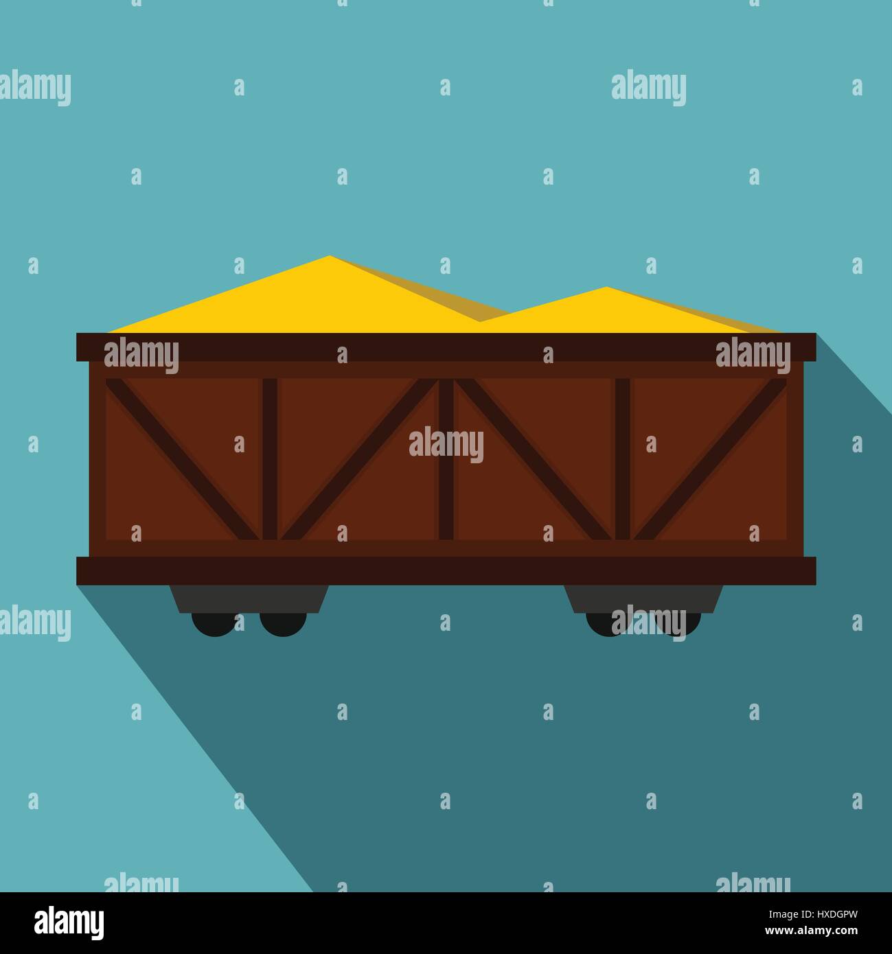 Tren de vagones de carga, el icono de estilo plano Imagen Vector de stock -  Alamy