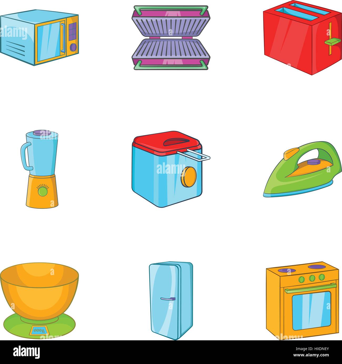 Iconos de la técnica, del estilo de dibujos animados Imagen Vector de stock - Alamy Iconos de la técnica, del estilo de dibujos animados Imagen Vector de stock - Alamy