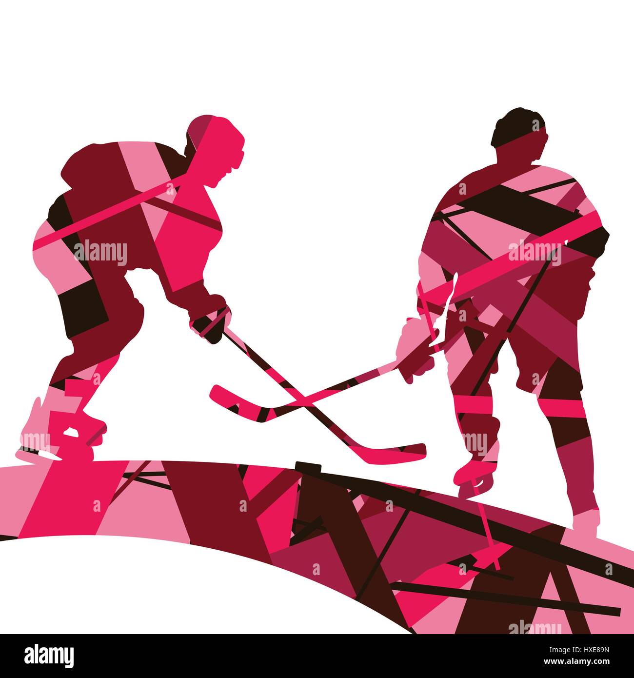 Jugador de Hockey deporte siluetas vector ilustración de fondo abstracto  mosaico Imagen Vector de stock - Alamy