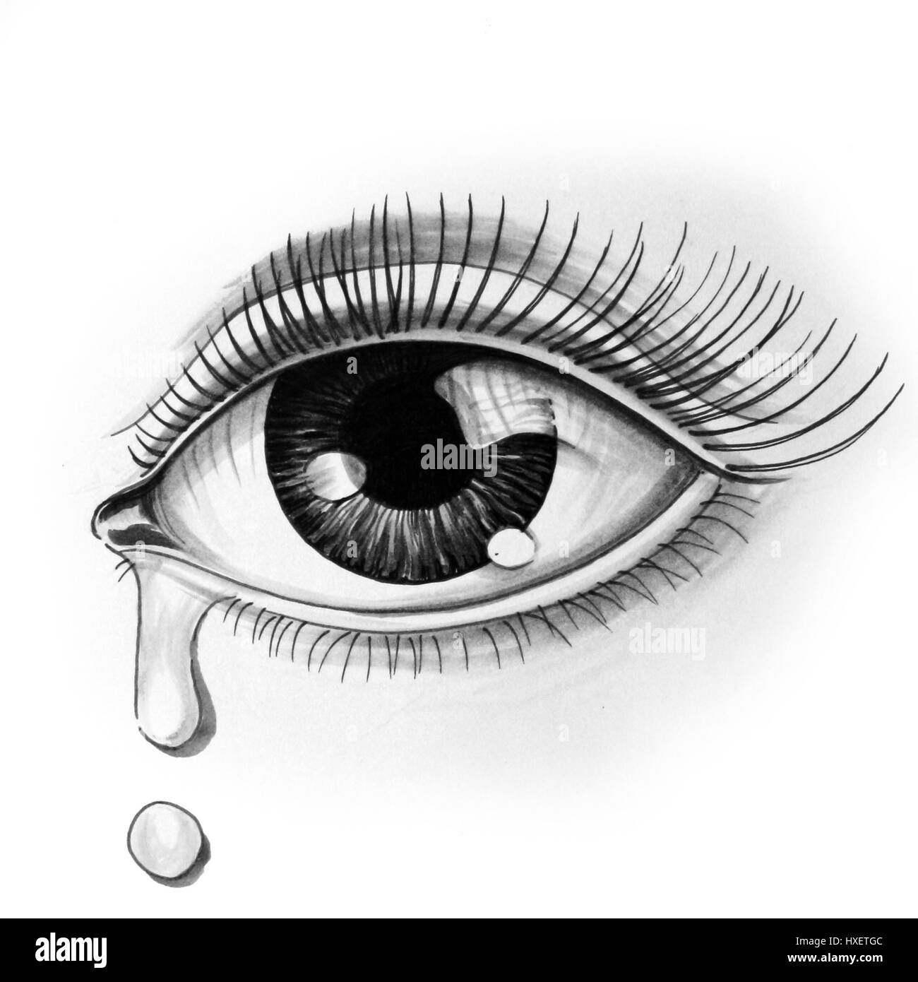 Ojo llorando Imágenes de stock en blanco y negro - Alamy