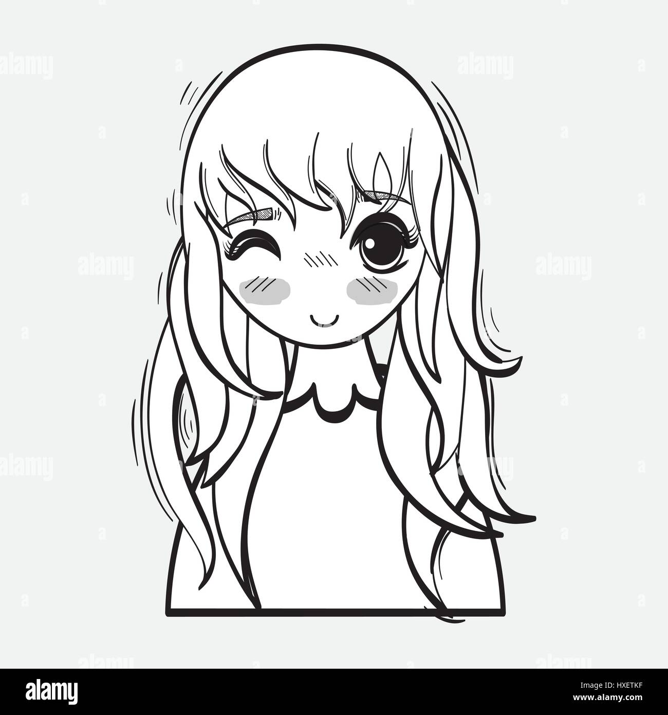 Anime lindo hermosa mujer Imagen Vector de stock - Alamy Anime lindo hermosa mujer Imagen Vector de stock - Alamy