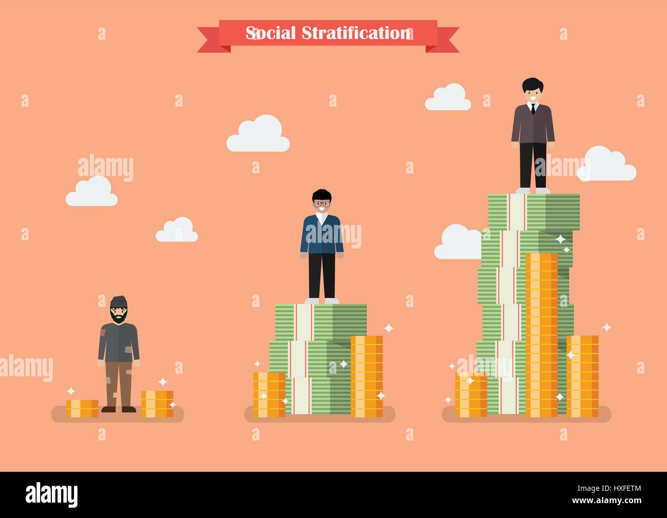 Estratificación Social con el dinero. Ilustración vectorial Ilustración del Vector