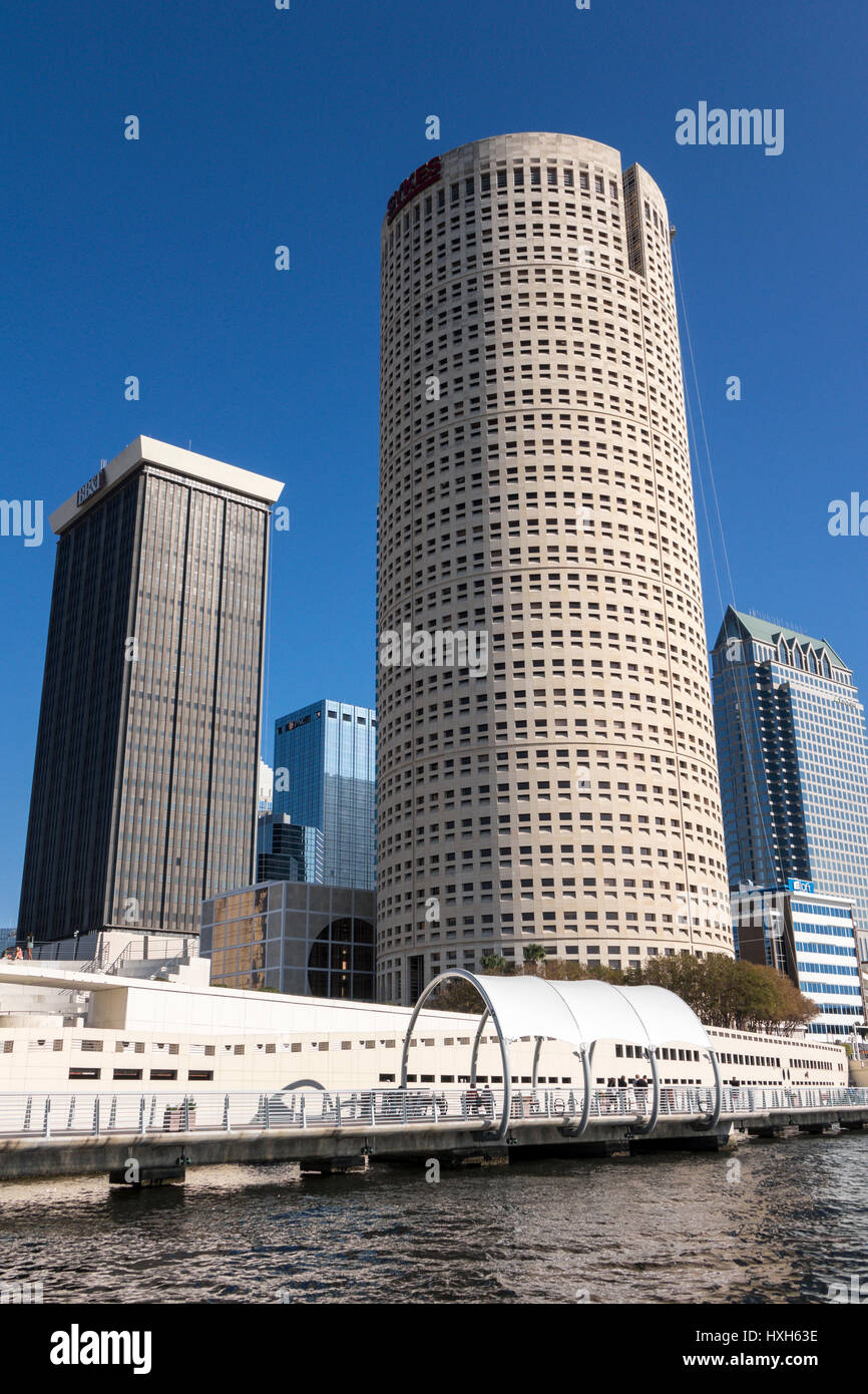CBD rascacielos skyline de Tampa, Florida, EE.UU. Foto de stock