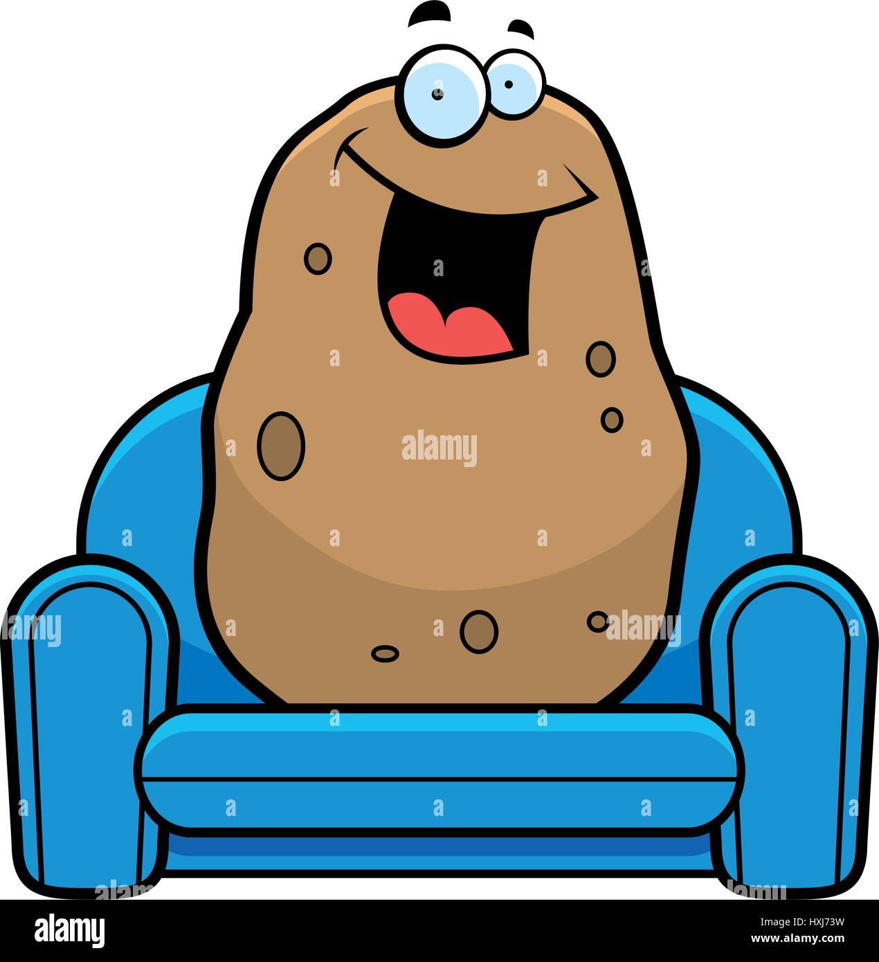 Una ilustración de una historieta de Couch Potato Imagen Vector de