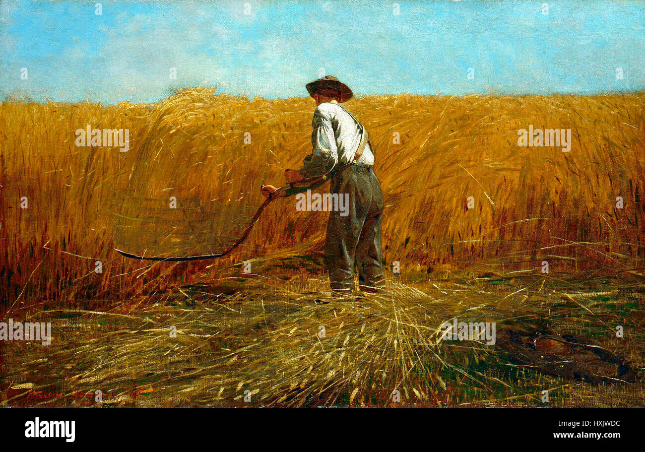 El veterano en un nuevo campo de Winslow Homer Foto de stock