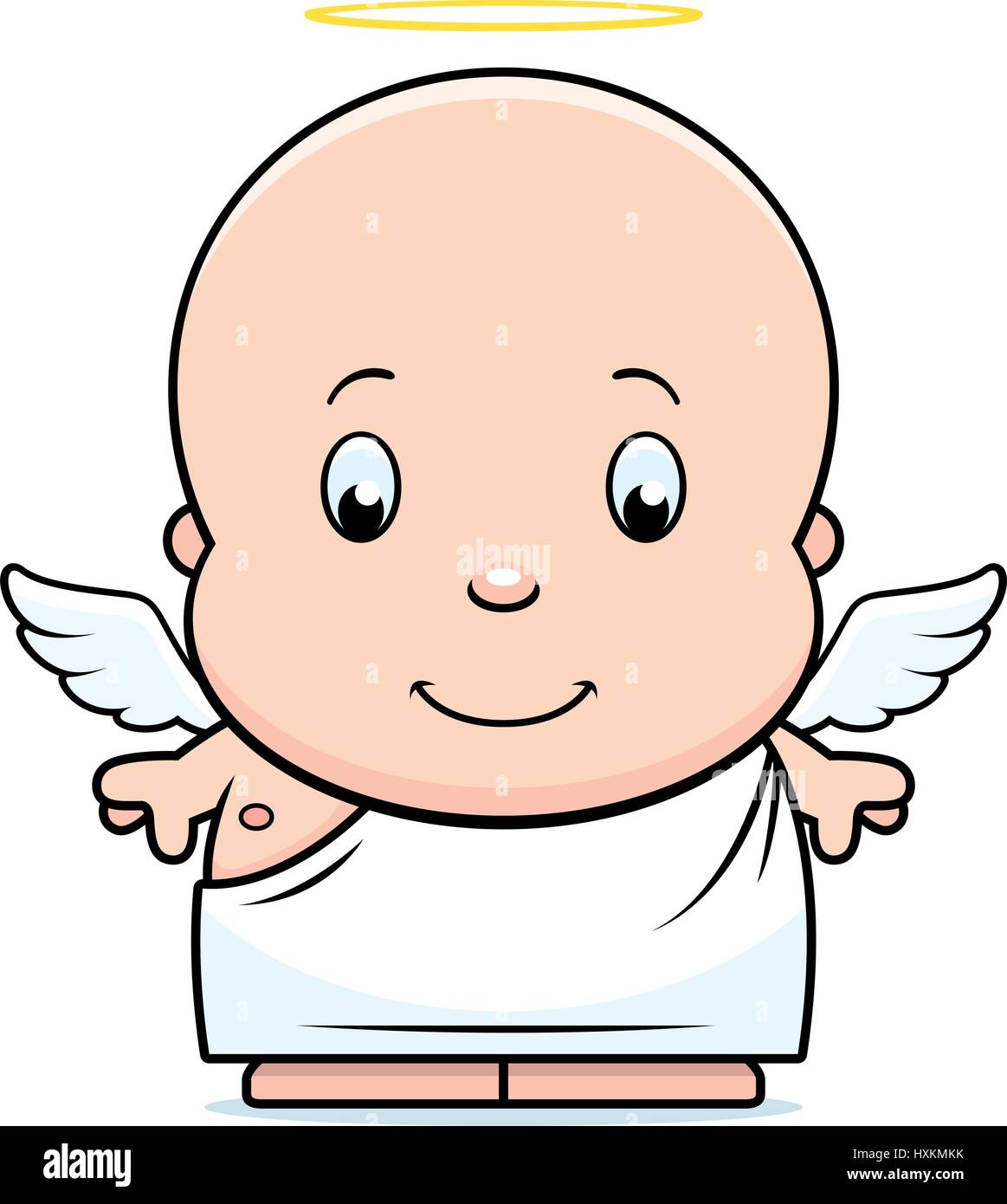 Una Caricatura De La Ilustracion De Un Bebe Angel Con Alas Y Un Halo Imagen Vector De Stock Alamy