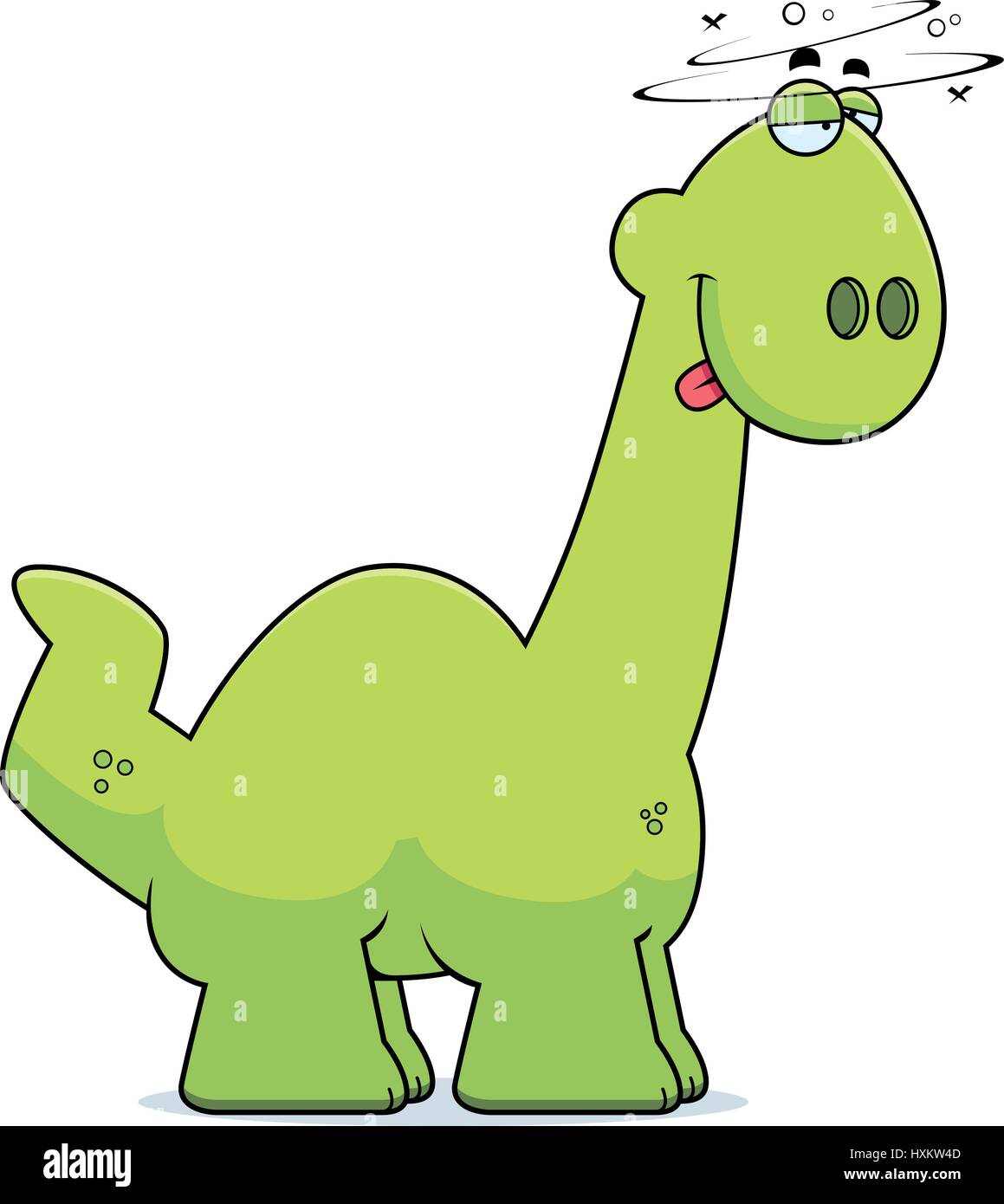 Una caricatura de la ilustración de un dinosaurio Apatosaurus mirando  borracho Imagen Vector de stock - Alamy