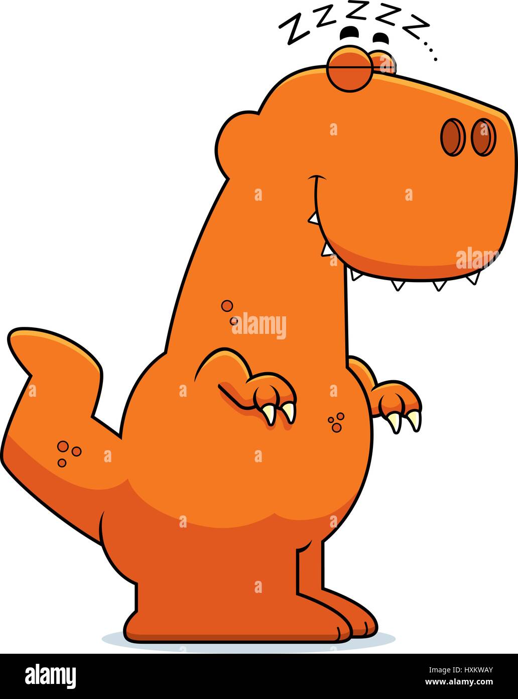 Una caricatura de la ilustración de un tiranosaurio rex dinosaurio dormido  Imagen Vector de stock - Alamy