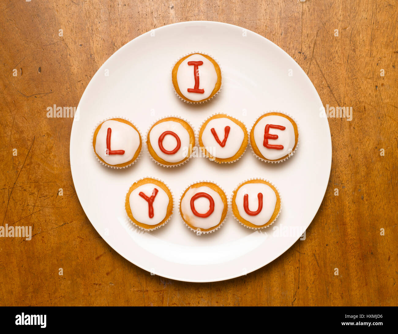 I love you en cupcakes Foto de stock