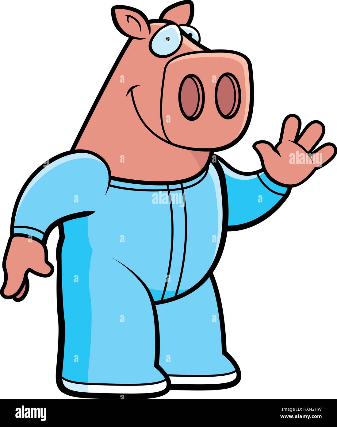 Una caricatura de la ilustración de un cerdo vistiendo pijama Imagen Vector  de stock - Alamy