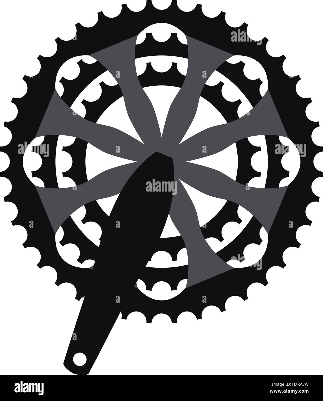 Piñón cremallera bicicleta vectorial del plato. Bike plato símbolo de  casete Imagen Vector de stock - Alamy