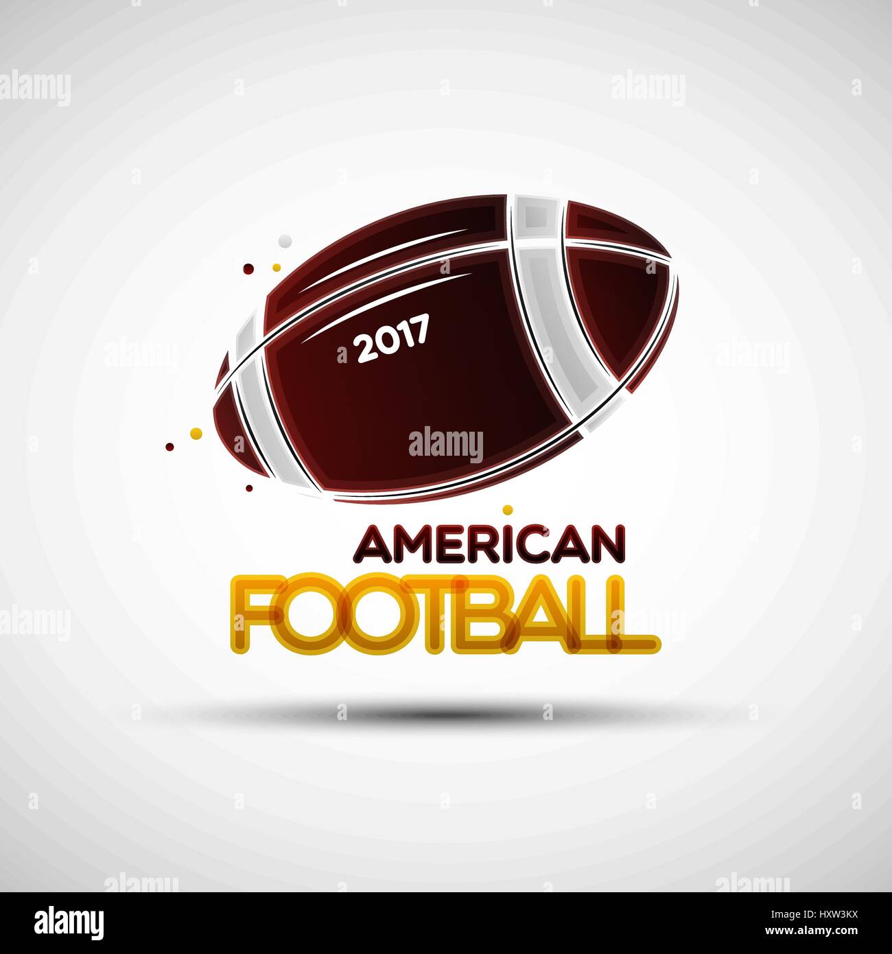 Ilustración vectorial de la abstracción de bola de fútbol americano para el diseño de plantilla de logotipo Ilustración del Vector